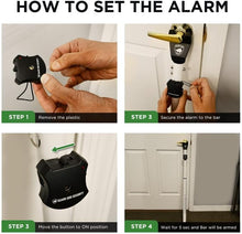 Load image into Gallery viewer, Door Security Bar with Loud Alarm – Portable Protection Anywhere