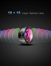 Load image into Gallery viewer, Phone Camera Lens Phone Lens Kit 9 in 1, 20X Telephoto Lens, 205° Fisheye Lens, 0.5X Wide Angle Lens & 25X Macro Lens - Tenyps - Spy Gear, Kids Spy Toys, Anti Spy Tools