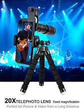 Load image into Gallery viewer, Phone Camera Lens Phone Lens Kit 9 in 1, 20X Telephoto Lens, 205° Fisheye Lens, 0.5X Wide Angle Lens & 25X Macro Lens - Tenyps - Spy Gear, Kids Spy Toys, Anti Spy Tools