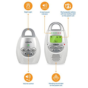 Baby Monitor with up to 1,000 ft of Range, Vibrating Sound-Alert, Talk Back Intercom & Night Light Loop