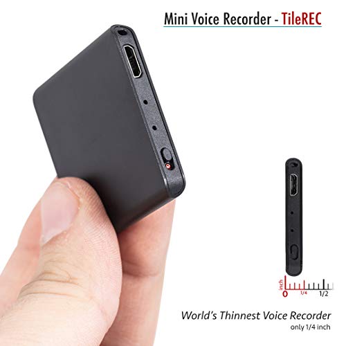 TileRec - Slimmest Voice Activated Recorder with 145 Hours Recording Capacity, MP3 Records, 24 Hours Battery Time, Metal Case – by Atto Digital