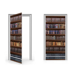 DoorWrap: Antique Bookcase Library Vinyl Sticker for Door