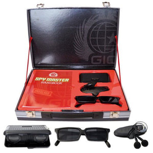 Spy Master Briefcase Black Spy kit - Secret agent mission handbook with top spy gear and gadget surveillance