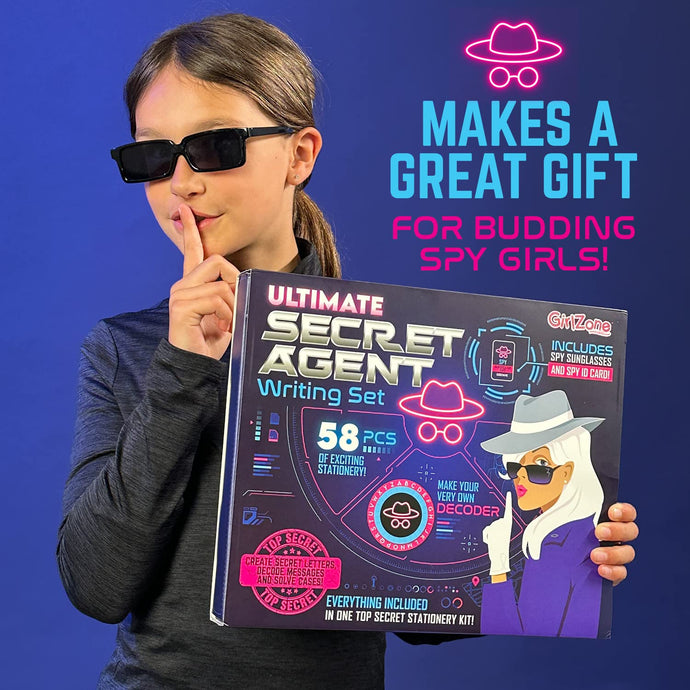 GirlZone Ultimate Secret Agent Writing Set - Tenyps - Spy Gear, Kids Spy Toys, Anti Spy Tools